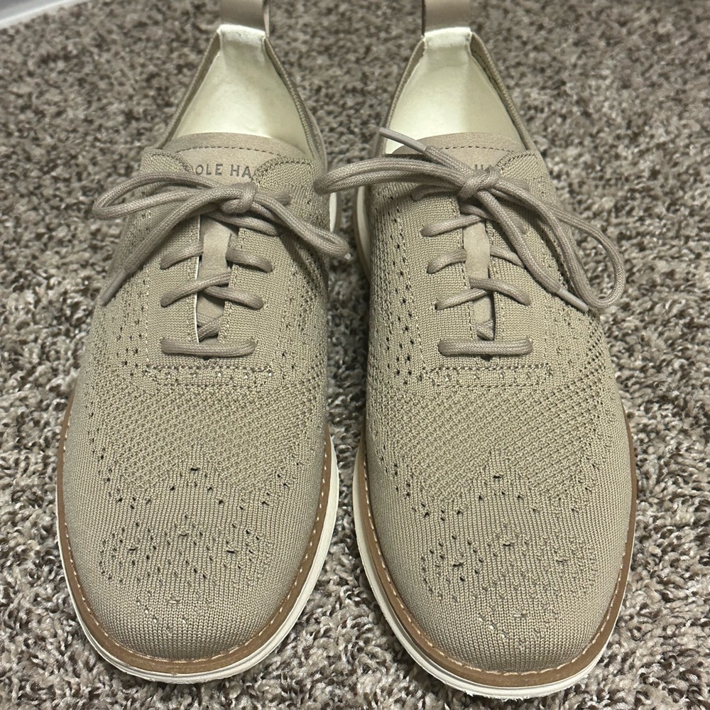Cole Haan Men's Beige Knit Oxford Shoes